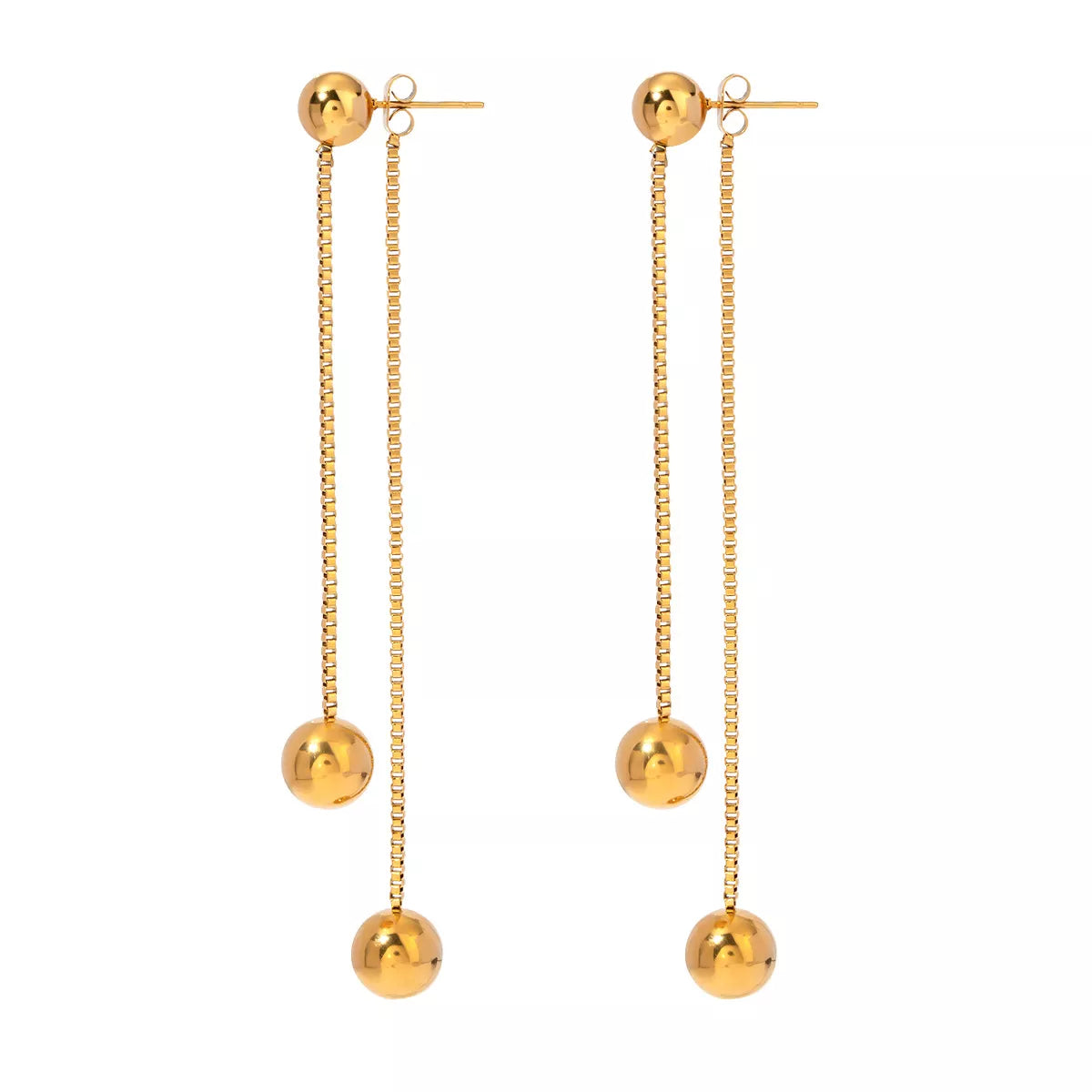 18K Gold-Plated Ball Drop Earrings | Earrings Daverri Fashions