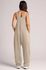 Lovelet Wide Strap Jumpsuit with Pockets | Overalls Daverri Fashions