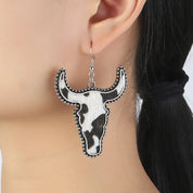 Alloy Animal Print Cow Head Earrings | Earrings Daverri Fashions