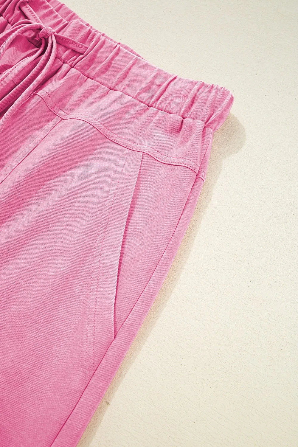 Mineral Wash Exposed Seam Drawstring High Waist Wide Leg Cargo Pants | Loungewear Bottoms Daverri Fashions