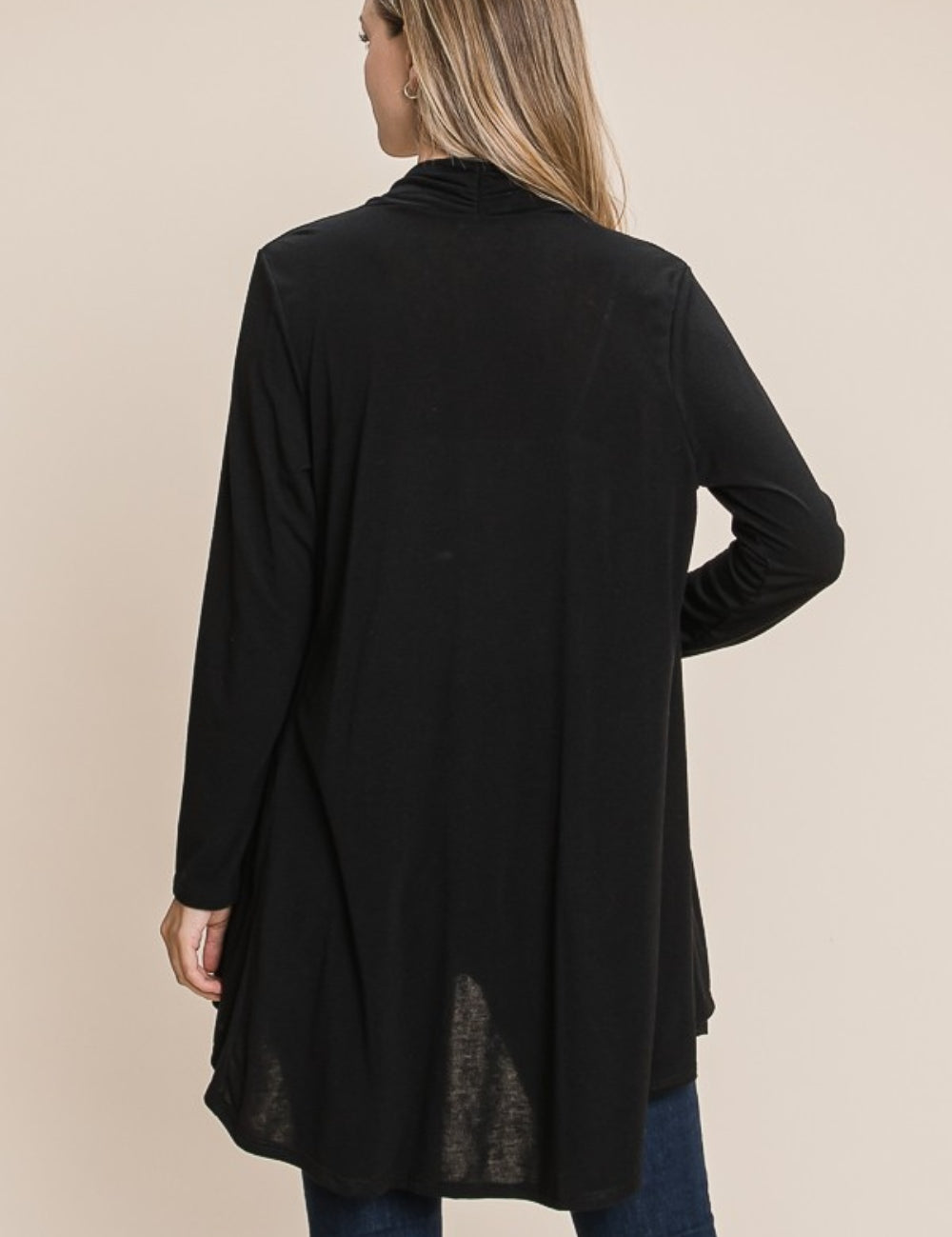 BOMBOM Open Front Long Sleeve Cardigan | Daverri Fashions
