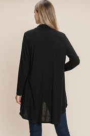 BOMBOM Open Front Long Sleeve Cardigan | Daverri Fashions