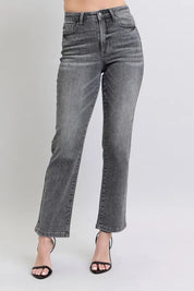 Judy Blue Full Size High Waist Rhinestone Straight Jeans Plus Size | Daverri Fashions