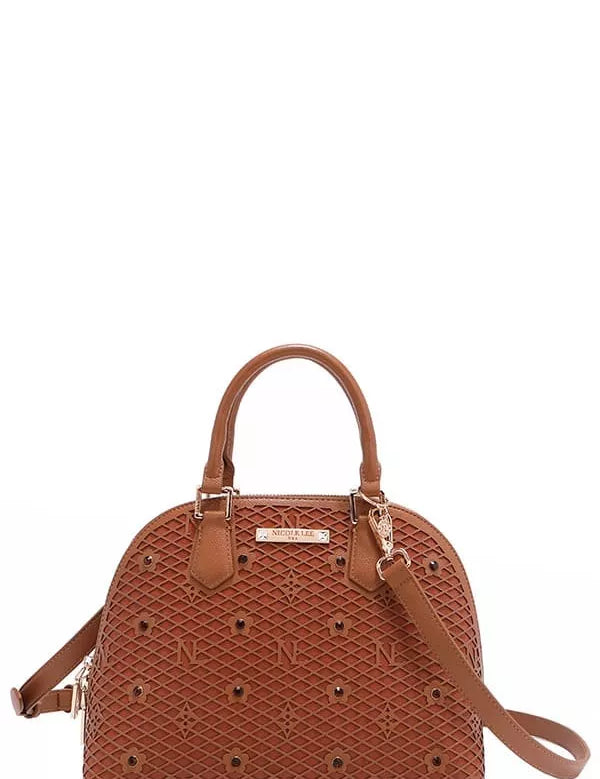 BROWN OS Gracie Dome Satchel | Handbags Daverri Fashions