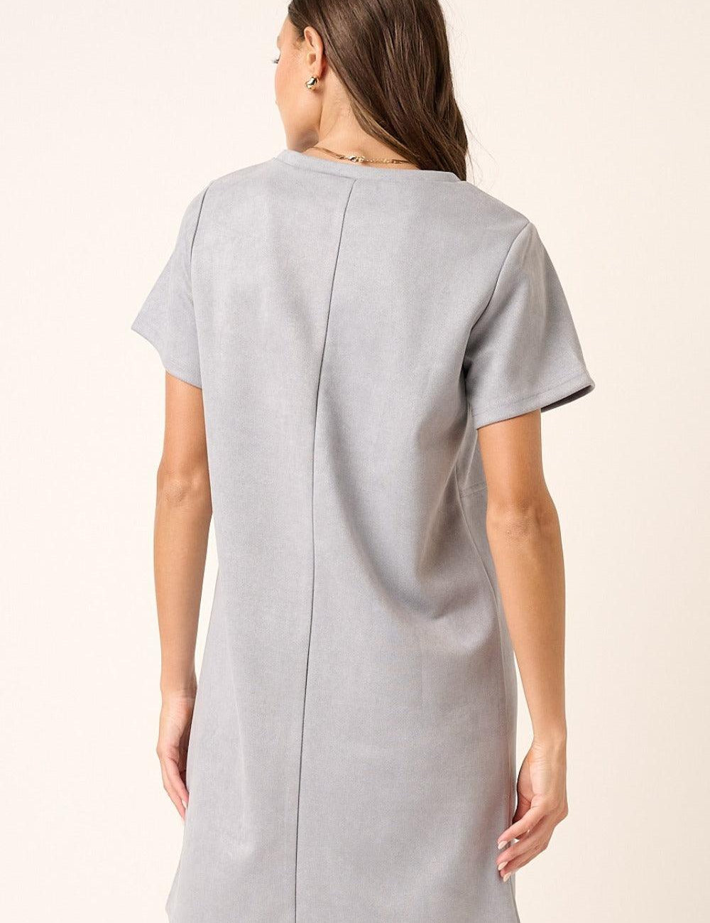 Mittoshop Suede Short Sleeve Mini Dress | Mini Dresses Daverri Fashions