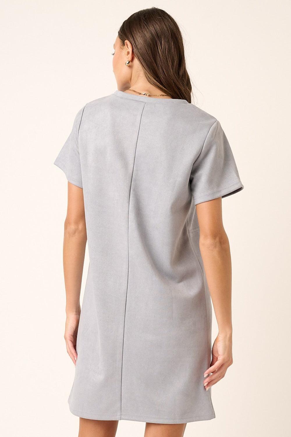 Mittoshop Suede Short Sleeve Mini Dress | Mini Dresses Daverri Fashions