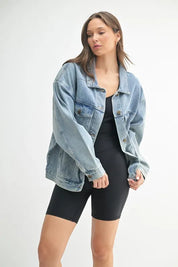 MONO B Boxy-Cut Denim Jacket | Daverri Fashions