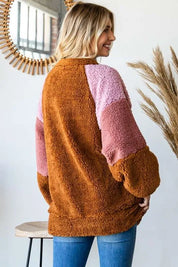 Culture Code Color Block Faux Fur Raglan Sleeve Sweatshirt | Sweatshirts Daverri Fashions