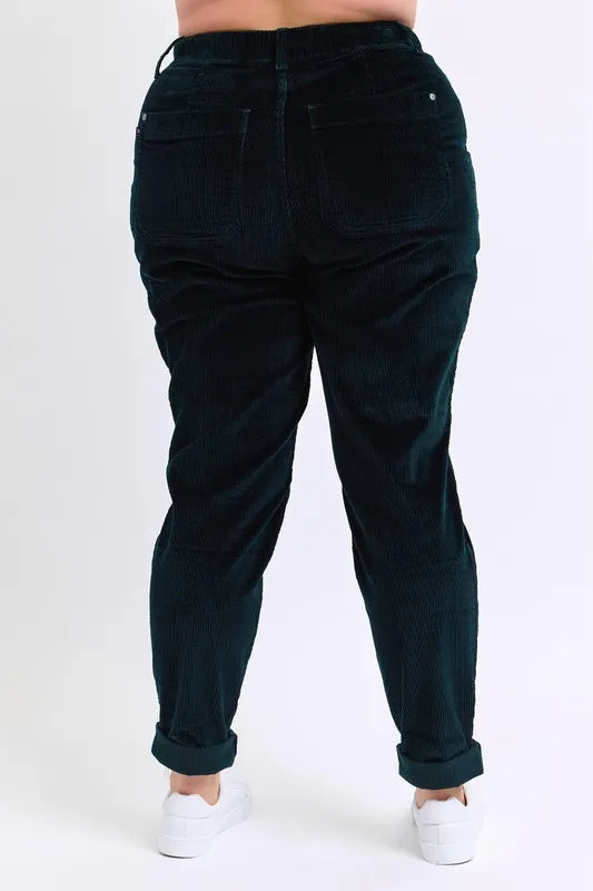 Judy Blue Full Size High Waist Corduroy Cuffed Jogger Plus Size | Daverri Fashions