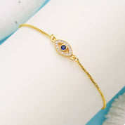 18K Gold-Plated Evil Eye Adjustable Bracelet | Bracelets Daverri Fashions
