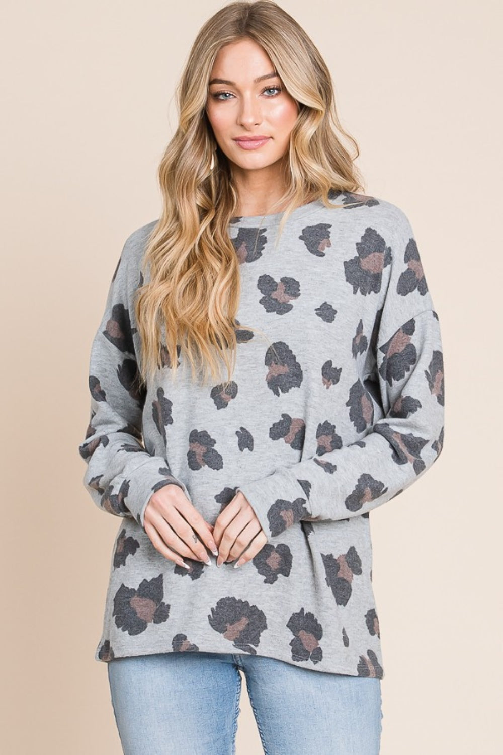 BOMBOM Leopard Drop Shoulder T-Shirt | Daverri Fashions