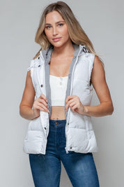 Hooded Zip Vest | Tops Daverri Fashions