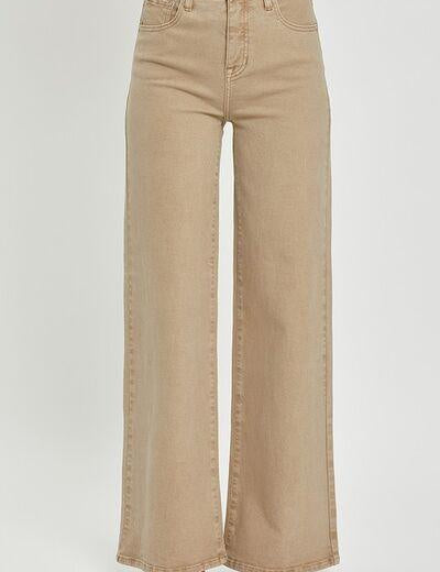 RISEN Tummy Control High Rise Wide Leg Jeans Plus Size | Jeans Daverri Fashions