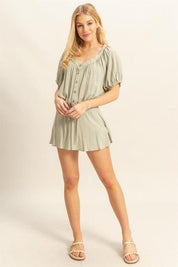 HYFVE Drawstring Hem Short Sleeve Top and Skort Set | Outfit Sets Daverri Fashions