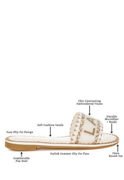 Hot Hub Beaded Lake Como Flat Slip Ons | Slides Daverri Fashions