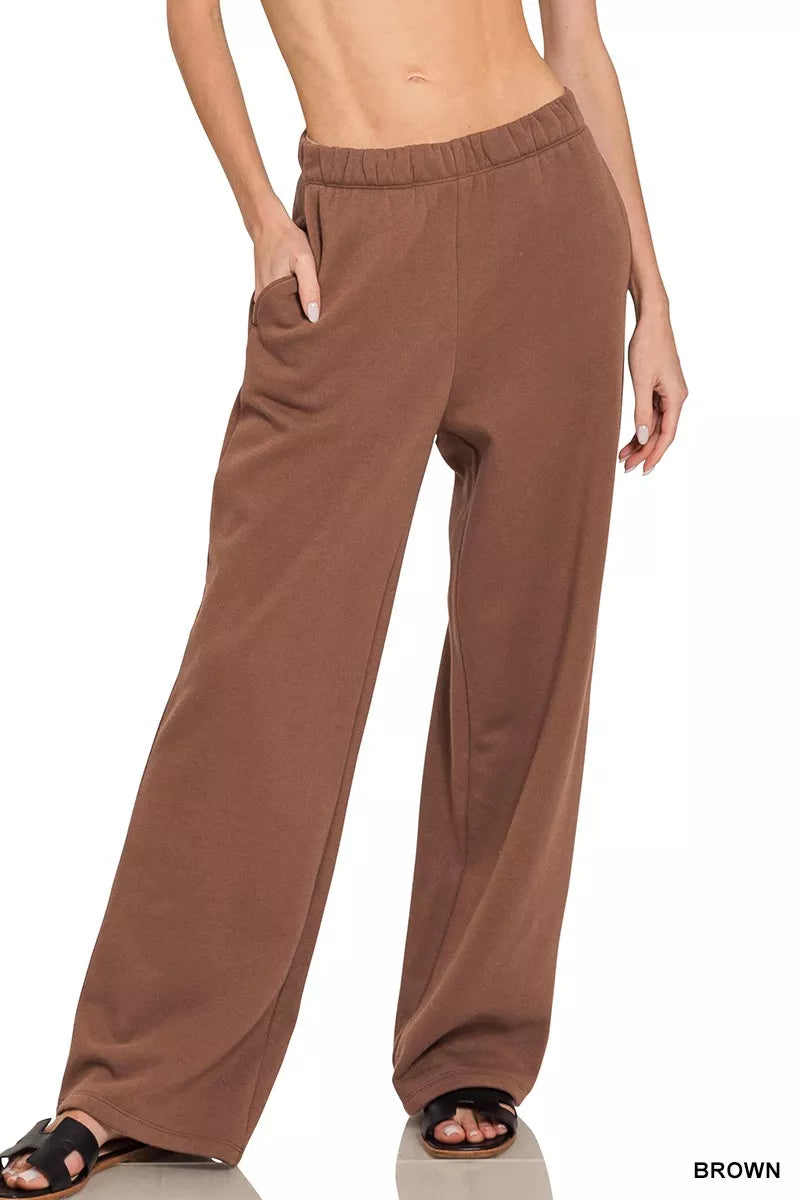 Zenana Fleece Sweatpant with Pockets | Daverri Fashions
