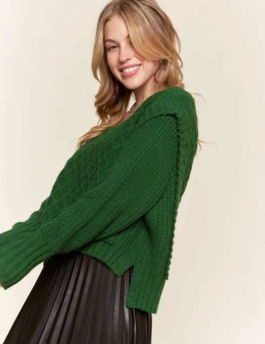 ADORA Ruffle Detail Adorable Sweater | Sweaters Daverri Fashions