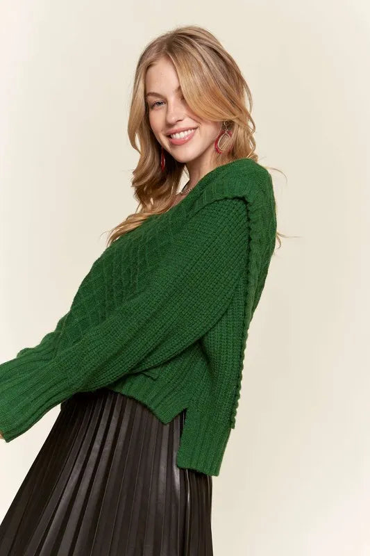 ADORA Ruffle Detail Adorable Sweater | Sweaters Daverri Fashions