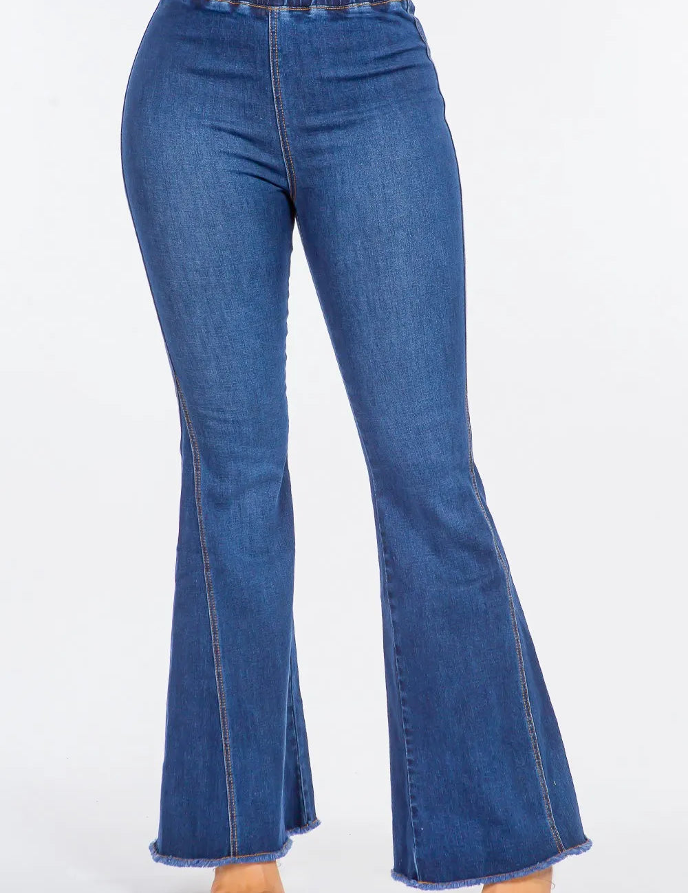 DK Blue L American Bazi High Waist Curvy Flare Jeans | Jeans Daverri Fashions