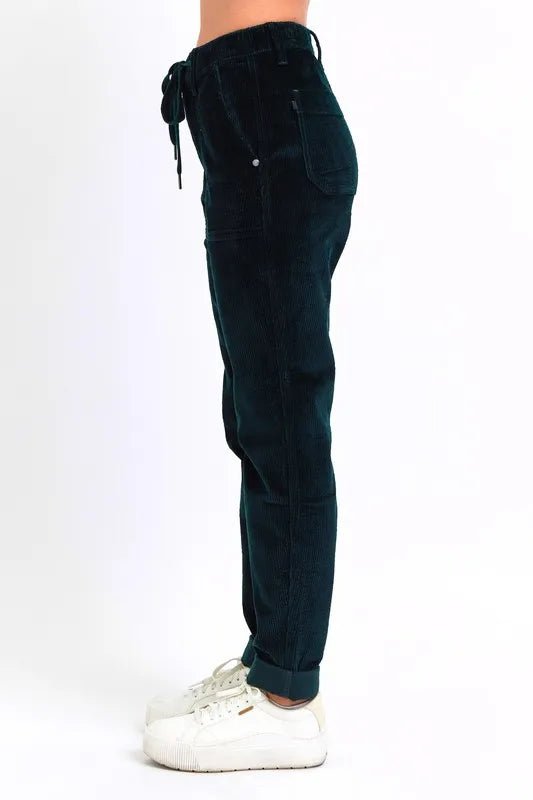 Judy Blue Full Size High Waist Corduroy Cuffed Jogger Plus Size | Daverri Fashions