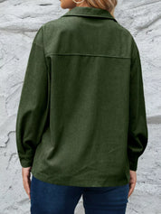 Corduroy Button-Down Shacket | Shackets Daverri Fashions