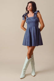 SO ME Fit and Flare Washed Gameday Dress | Daverri Fashions