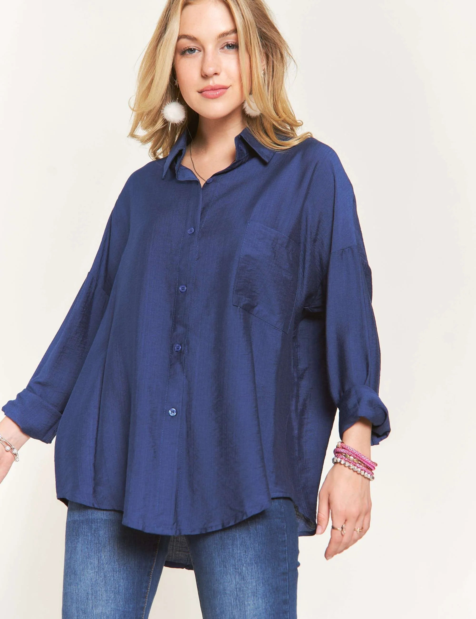 ADORA Button Down Linen Shirt | Daverri Fashions