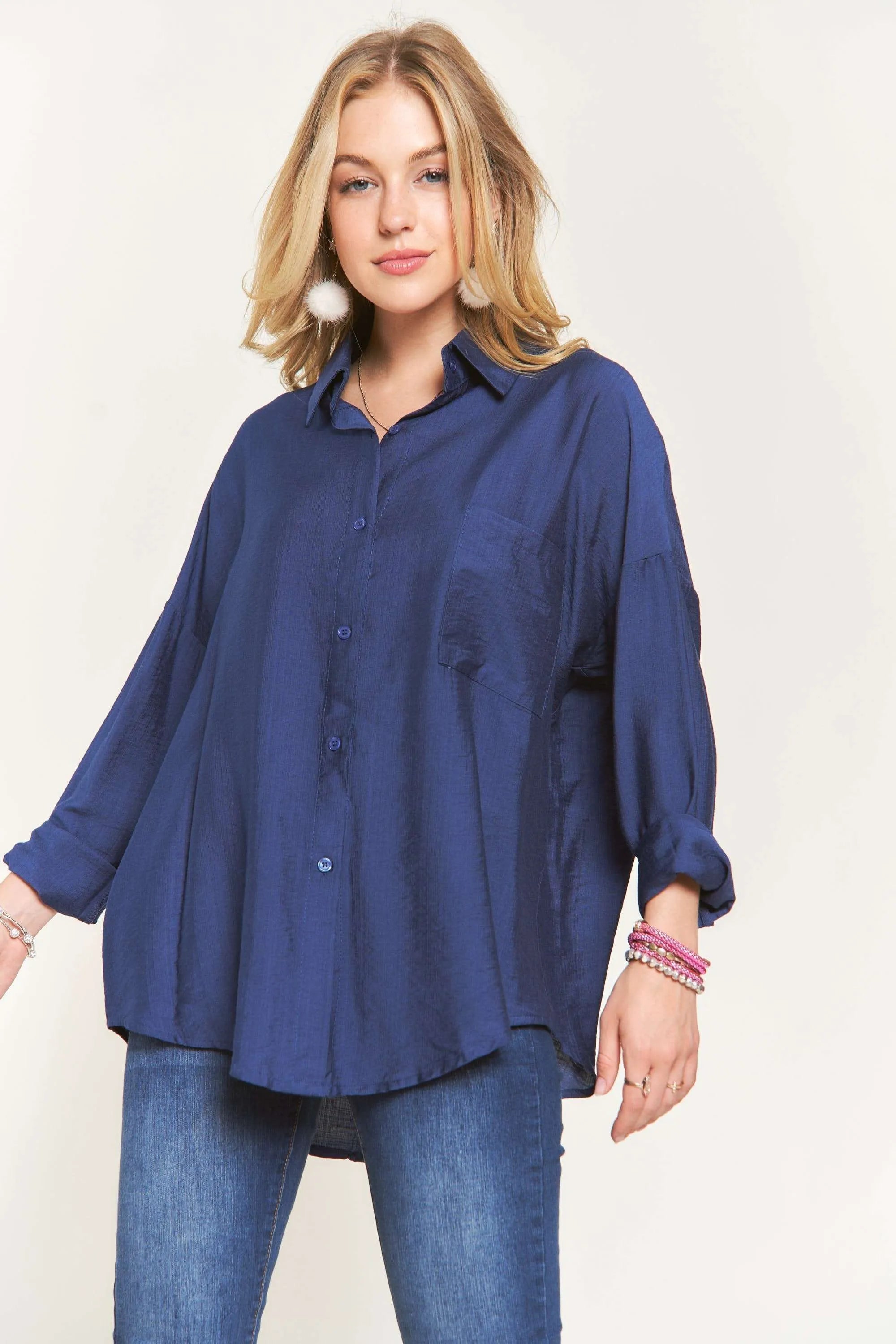 ADORA Button Down Linen Shirt | Daverri Fashions