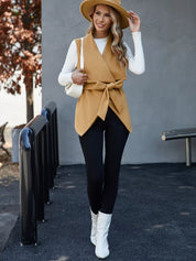 Tie Waist Vest Coat | Vest Coats Daverri Fashions