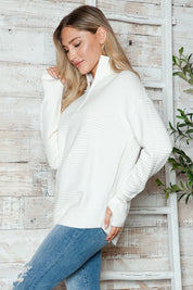 Half Zip Long Sleeve Knit Top | Knit Tops Daverri Fashions