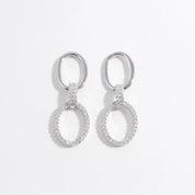 Zircon 925 Sterling Silver Dangle Earrings | Earrings Daverri Fashions