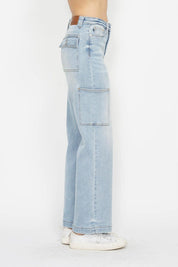 Judy Blue Full Size High Waist Straight Cargo Jeans | Cargo Jeans Daverri Fashions