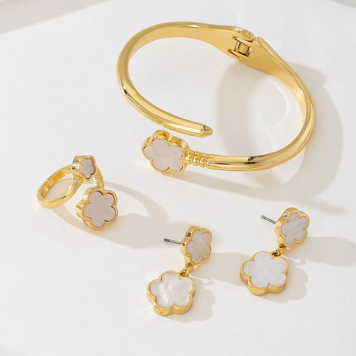 18K Gold-Plated Flower Jewelry Set | Jewelry Sets Daverri Fashions