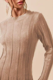 SO ME Ribbed Long Sleeve Mini Sweater Dress | Mini Dresses Daverri Fashions