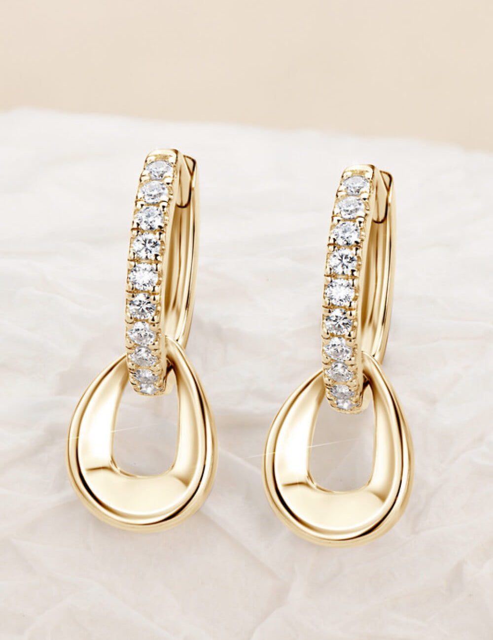 925 Sterling Silver Moissanite Double Hoop Earrings | Earrings Daverri Fashions