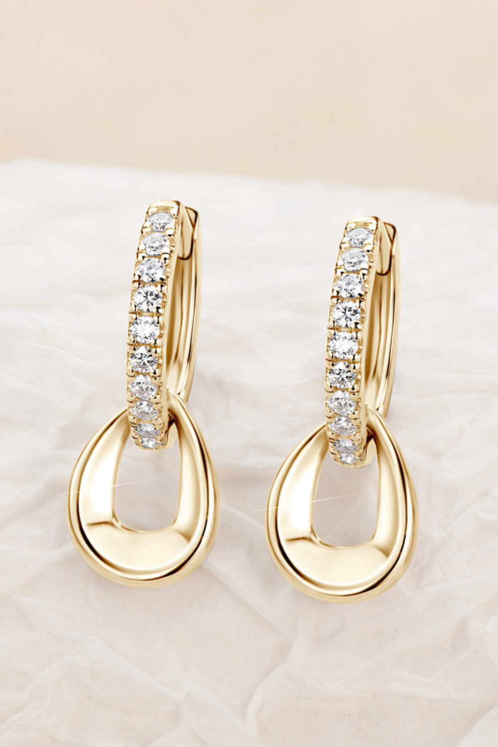 925 Sterling Silver Moissanite Double Hoop Earrings | Earrings Daverri Fashions