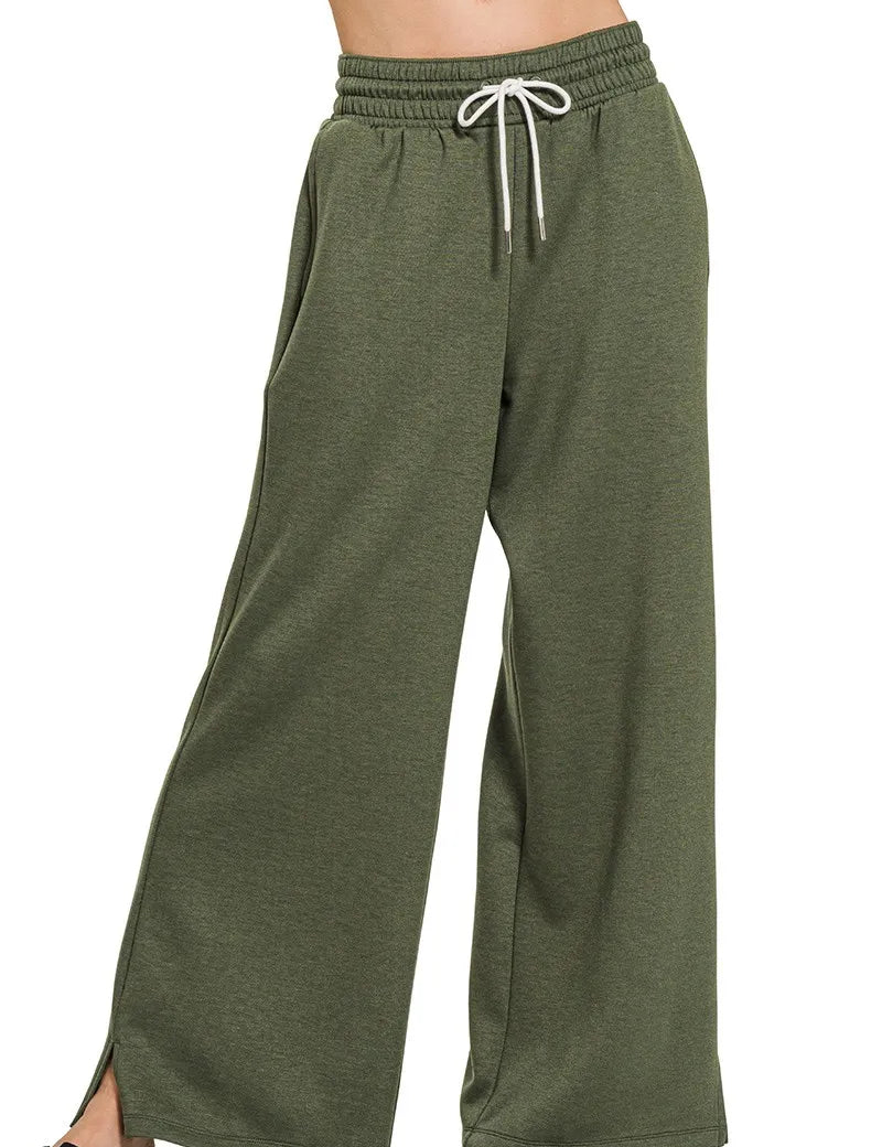 DK OLIVE Zenana Scuba Drawstring Pants Dk Olive | Loungewear Bottoms Daverri Fashions