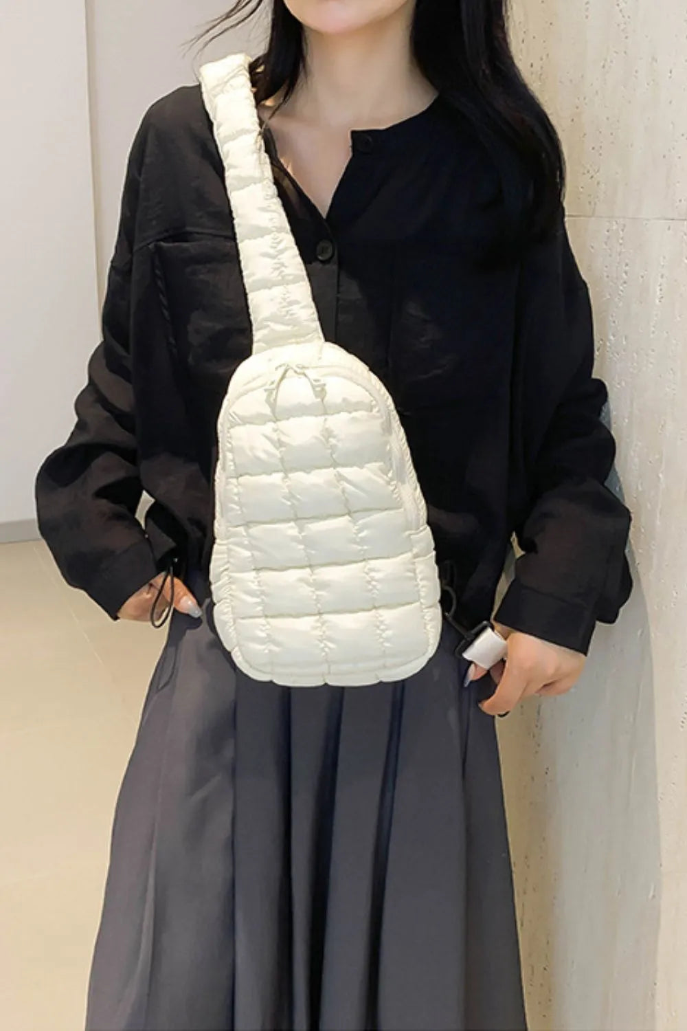 Quilted Nylon Crossbody Bag | Cross Body Bags Daverri Fashions