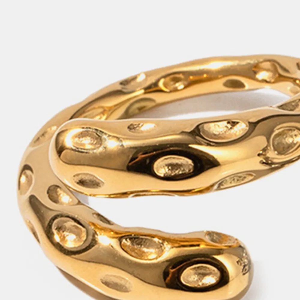 Titanium Steel Gold-Plated Bypass Ring | Rings Daverri Fashions