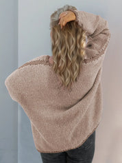 Double Take Contrast Open Front Dropped Shoulder Cardigan | Cardigans Daverri Fashions