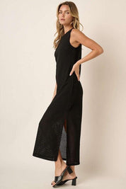 Mittoshop Side Slit Round Neck Sleeveless Dress | Daverri Fashions