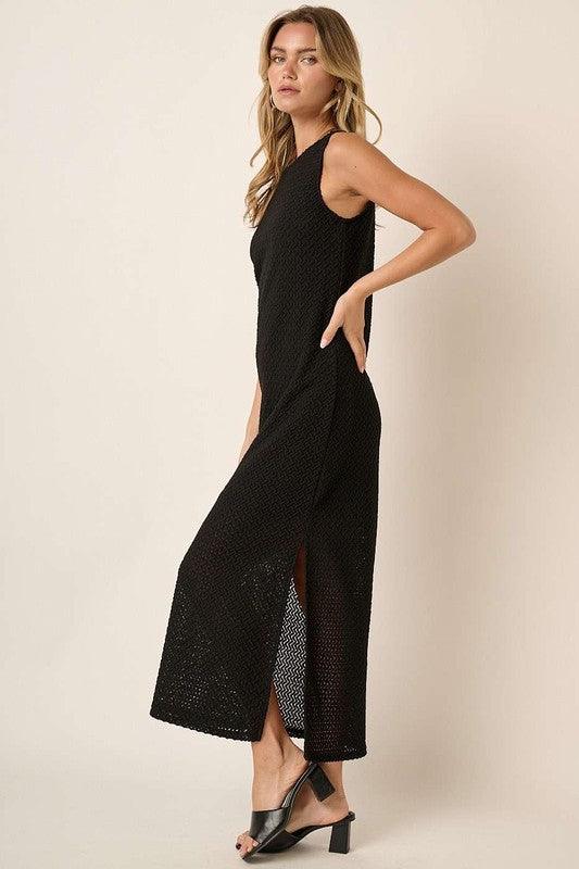 Mittoshop Side Slit Round Neck Sleeveless Dress | Daverri Fashions