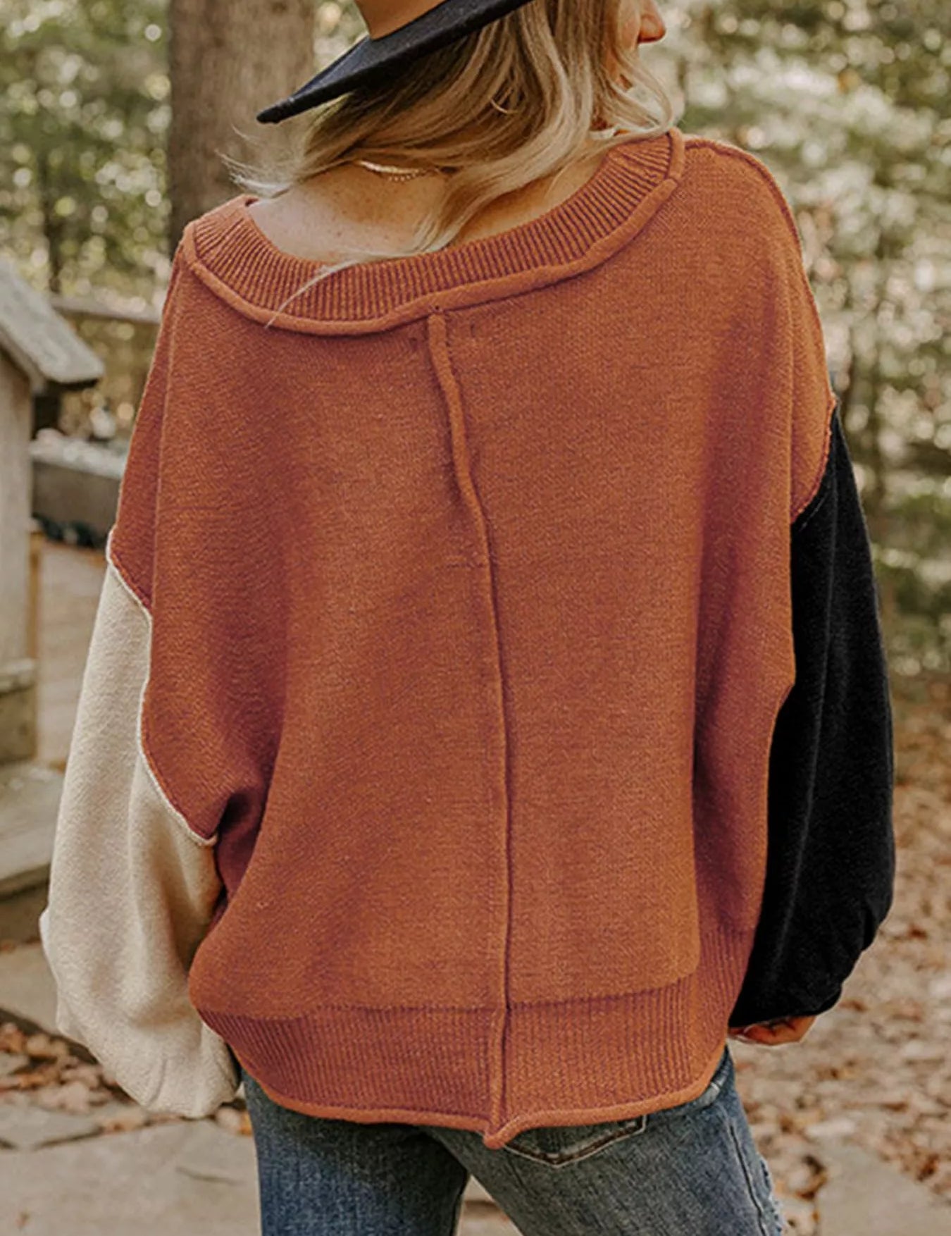 Ribbed Hem Long Sleeve Sweater | Sweaters Daverri Fashions