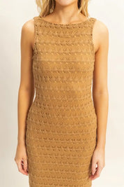 HYFVE Sleeveless Crochet Open Back Maxi Dress | Daverri Fashions