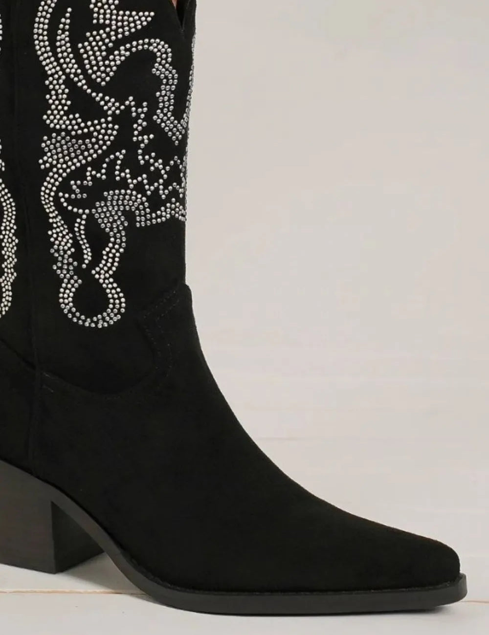 Beast Fashion Rhinestone Detail Point Toe Boots | Boots Daverri Fashions