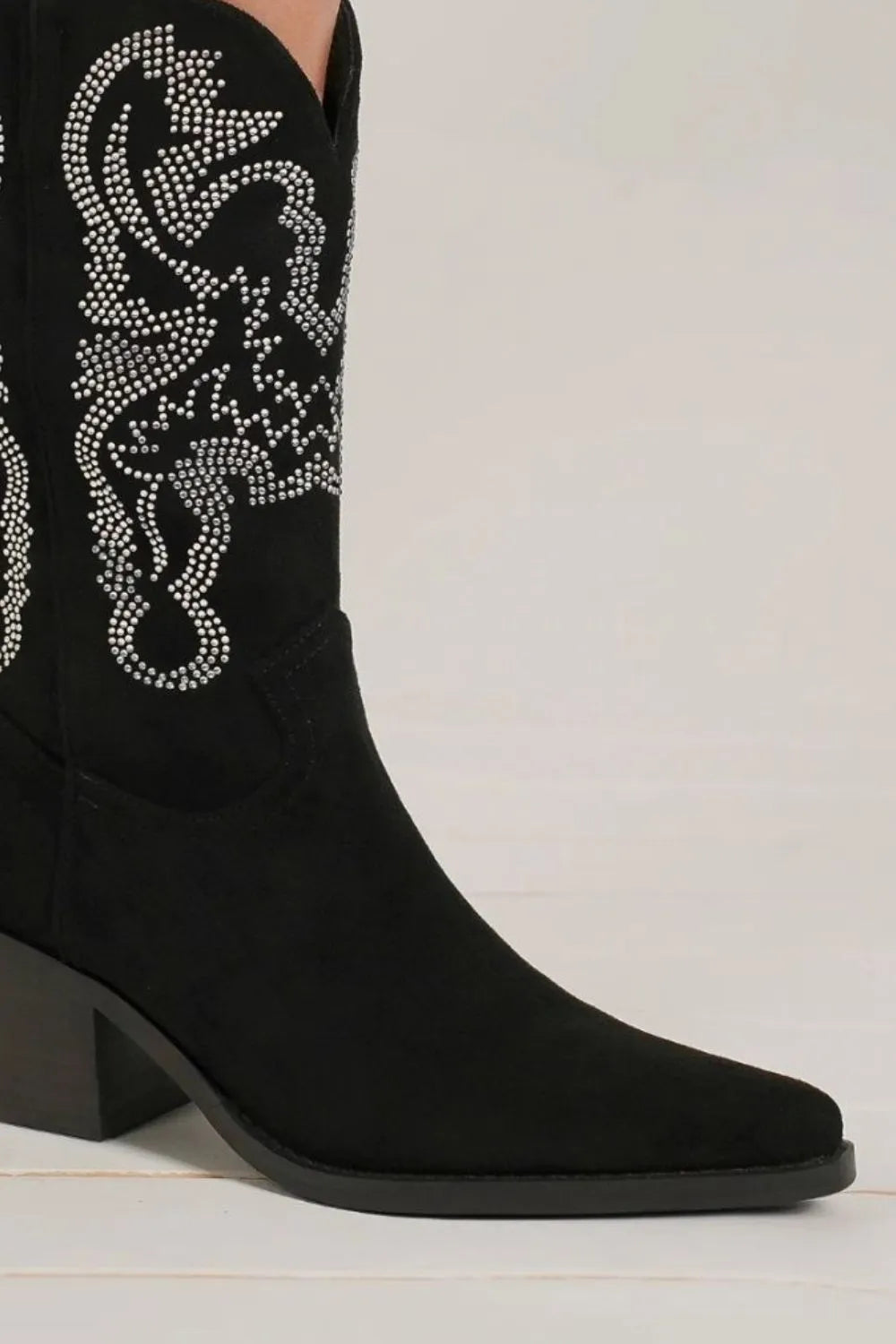 Beast Fashion Rhinestone Detail Point Toe Boots | Boots Daverri Fashions