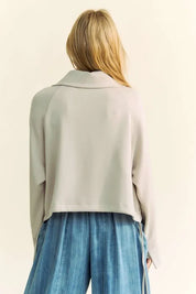 Davi & Dani Drawstring Hem Half Zip Raglan Sleeve Sweatshirt | Sweatshirts Daverri Fashions