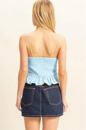 HYFVE Poplin Smocked Waist Summery Cami Top | Daverri Fashions