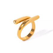 Stainless Steel Bypass Ring | Rings Daverri Fashions