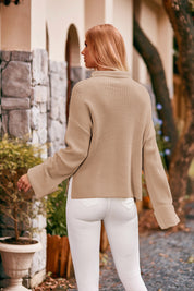 Mock Neck Drop Shoulder Sweater | Sweaters Daverri Fashions